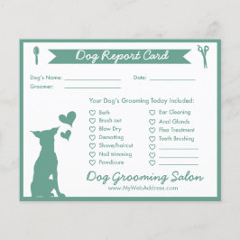 Green Banner Silhouette Dog Grooming Report Kaart