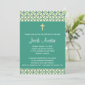 Green Baptism/Christening Invite Kaart (Staand voorkant)
