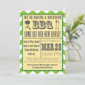 Green Barbecue Housewarming Invitation Kaart (Staand voorkant)