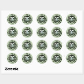 Green Barn Owl                                     Ronde Sticker (Vel)
