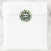 Green Barn Owl                                     Ronde Sticker (Tas)