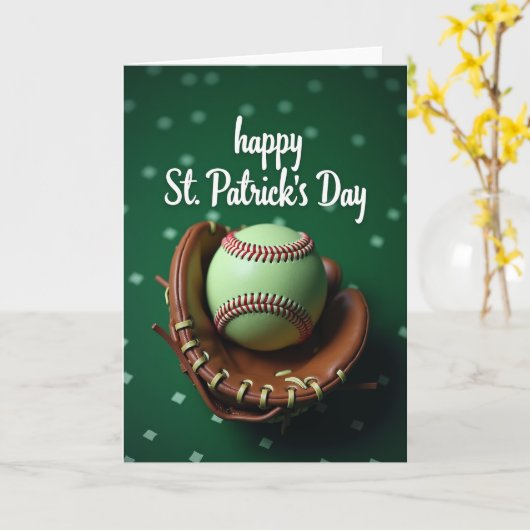 Green Baseball Pattern Card Kaart (Gele Bloem)