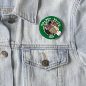 Green Baseball Player Photo High School Spirit Ronde Button 5,7 Cm (In situ)