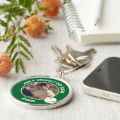 Green Baseball Player Photo High School Spirit Sleutelhanger (Zijkant)