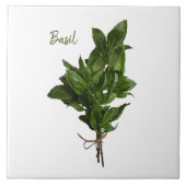 Green Basil Herb Ceramic Tile Tegeltje (Voorkant)