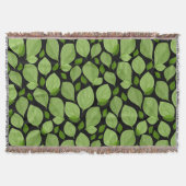 Green Basil Leaf Herb Pattern Deken (Voorkant)