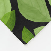 Green Basil Leaf Herb Pattern Fleece Deken (Hoek)