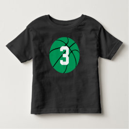 Green Basketball Kind Custom Jersey Number Toddler Kinder Shirts