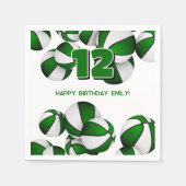 Green Basketballs Meisjes Jongens Sportfeest Servet (Voorkant)
