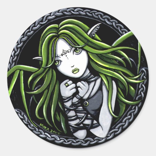 "Green Bat" 3" ronde Stickers (Voorkant)