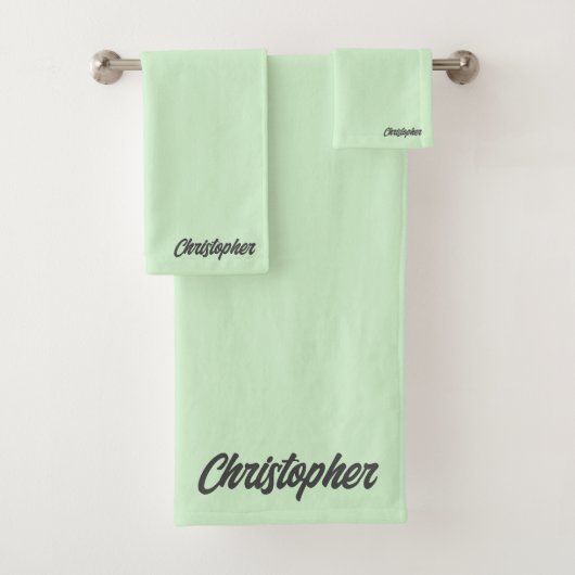 Green Bath Towel Set Bad Handdoek (Insitu)