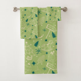 Green Bath Towels Set Bad Handdoek
