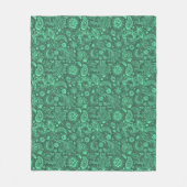 Green batik boho style floral paisley pattern fleece deken (Voorkant)