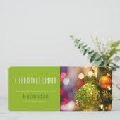 Green Bauble kerstuitnodiging Kaart (Staand voorkant)