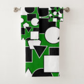 Green Bauhaus Collage Bad Handdoek (Insitu)