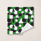 Green Bauhaus Collage Bad Handdoek (Wasdoekje)