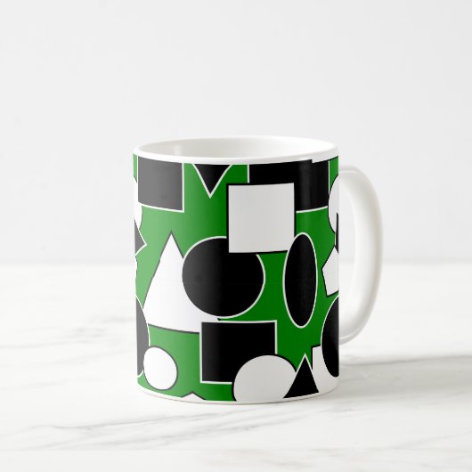 Green Bauhaus Collage Coffee Mok (Voorkant rechts)