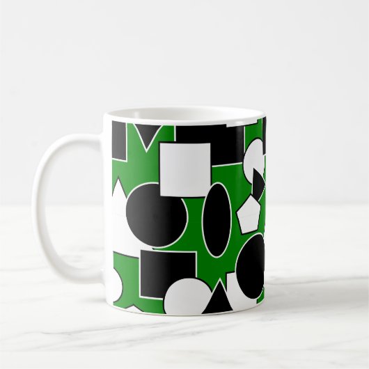 Green Bauhaus Collage Coffee Mok (Links)