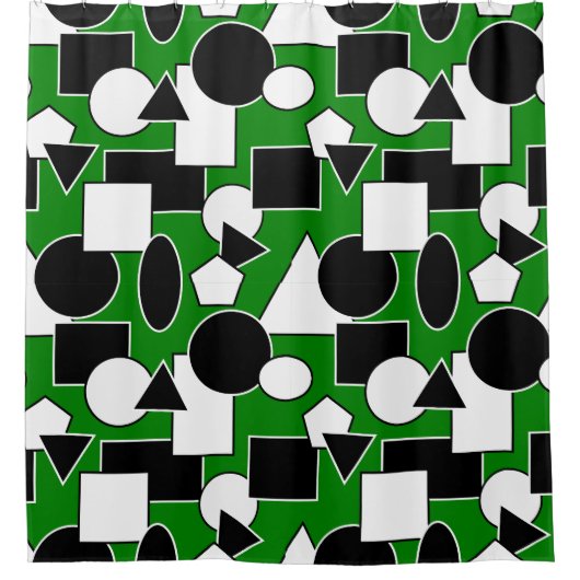 Green Bauhaus Collage Douchegordijn (Voorkant)