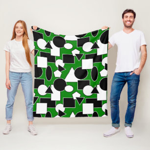 Green Bauhaus Collage Fleece Deken