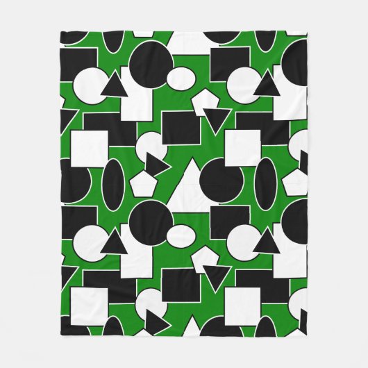 Green Bauhaus Collage Fleece Deken (Voorkant)