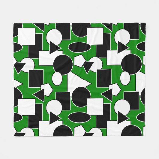 Green Bauhaus Collage Fleece Deken (Voorkant (Horizontaal))
