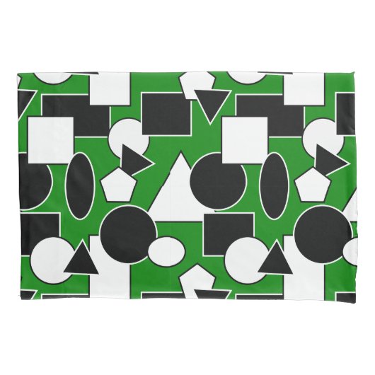 Green Bauhaus Collage Kussensloop (Voorkant)