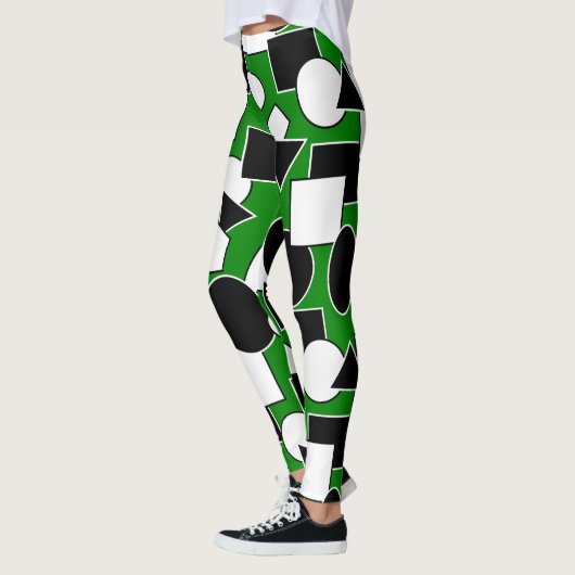 Green Bauhaus Collage Leggings (Links)
