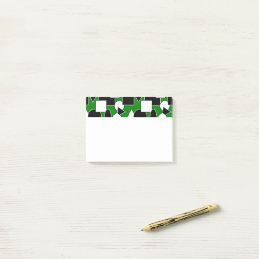 Green Bauhaus Collage Post-it® Notes (Op bureau)