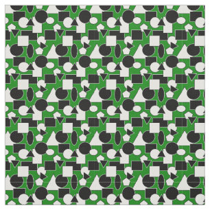 Green Bauhaus Collage Stof