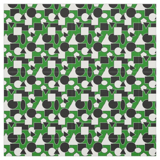 Green Bauhaus Collage Stof (Swatch)
