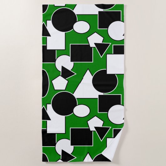 Green Bauhaus Collage Strandlaken (Voorkant)