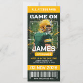 Green Bay Football Ticket Birthday Invitation Kaart (Voorkant)