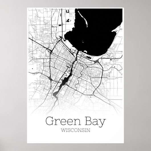 Green Bay Map - Wisconsin - City Map Poster (Voorkant)