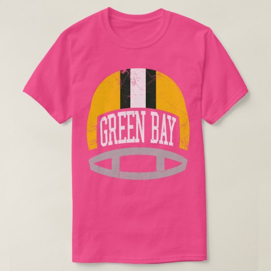 Green Bay Retro Helm Groen T-shirt (Design voorkant)