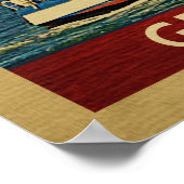 Green Bay Sailboot Vintage Travel Wisconsin Poster (Hoek)