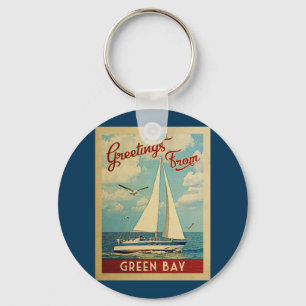 Green Bay Sailboot Vintage Travel Wisconsin Sleutelhanger