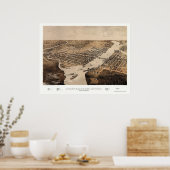 Green Bay, WI Panoramic Map - 1867 Poster (Keuken)