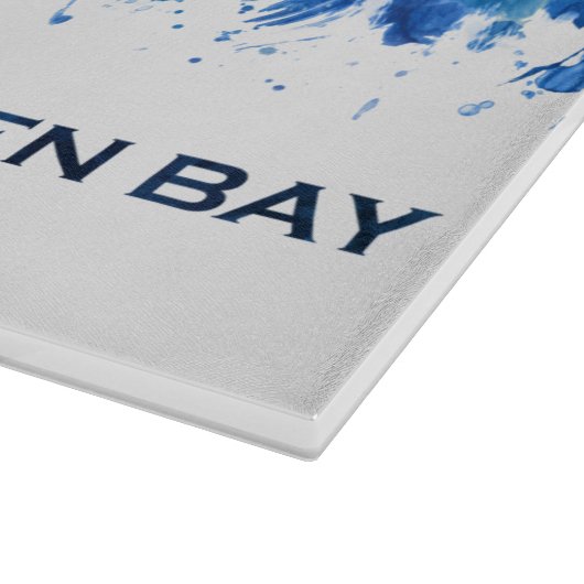 Green Bay Wisconsin Skyline Blue Snijplank (Hoek)