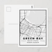 Green Bay Wisconsin USA Travel City Map Briefkaart (Voorkant / Achterkant)