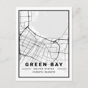 Green Bay Wisconsin USA Travel City Map Briefkaart