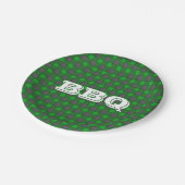 Green BBQ Monogram Check Small Paper Bord (Gekanteld)