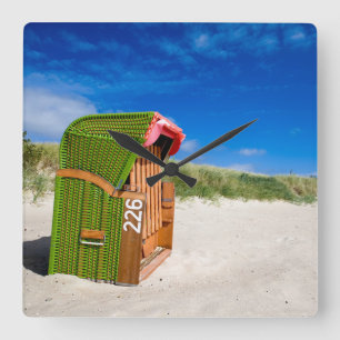 Green Beach stoel in het Noorden Zee Vierkante Klok