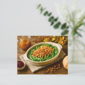 Green Bean Casserole Thanksgiving Postcard Feestdagenkaart (Staand voorkant)