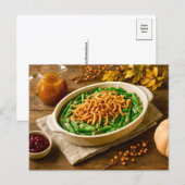 Green Bean Casserole Thanksgiving Postcard Feestdagenkaart (Voorkant / Achterkant)