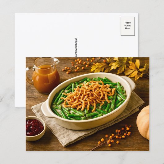 Green Bean Casserole Thanksgiving Postcard Feestdagenkaart (Voorkant / Achterkant)