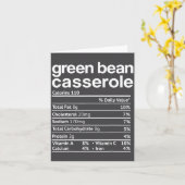 Green Bean Cerole Nutrition Facts Funny Thanksg  Kaart (Gele Bloem)