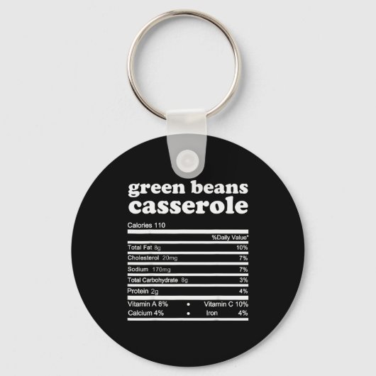 Green Bean Cerole Nutrition Facts Thanksgiving Nut Sleutelhanger (Voorkant)