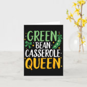 Green Bean Cerole Queen Kitchen Funny Thanksgiving Kaart (Gele Bloem)