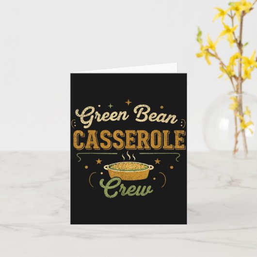 Green Bean Cerole Thanksgiving Cooking Funny  Kaart (Gele Bloem)